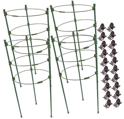 Yardwe Blumenkletterregale Für Den Garten – Pflanzenstützständer Metall Und Kunststoff 1 Satz Tomatenkäfige Für Gartenbedarf