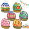 Tasche Ostereiersuche, Darryy 12 Stück Geschenktüten Ostern Sehr Groß, Ostertasche Kinder Groß, Oster Tragetasche, Ostertüten zum Befüllen Kinder Groß, Große Ostertüten, mit Griffen 6 Designs（Ei）
