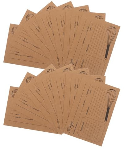 TOPBATHY 20pcs Kraft Rezept Karten 4x6 Zoll Doppelseitige Rezept Karten Für Küche Organisation