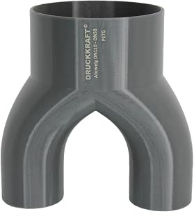 DRUCKKRAFT 2-Wege Abzweig Rohr DN110 - DN50 | Abzweigstück | Y-Verteiler | Absauganlage | Rohrverbinder | Schlauchverbinder | Lüftung | PETG | (DN110 auf 2-Fach DN50)