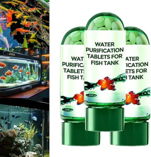 Powerful Aquarium Water Purification Tablet,2025 New Portable Aqua Water Purification Tablets,Water Purifying Tablets for Fish Tan,Water Filter Tablets,Fish Tank Cleaner,Aquarium Remover (3 Pcs)