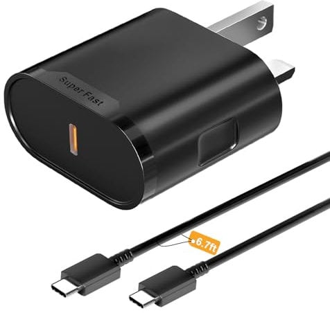 for Samsung Charger,Super Fast Charger USB C with 6ft Cable, 25W Type C Fast Charging Plug and Cable for Galaxy S25/S25 Ultra/S24/S24 Ultra//S23/S22/S21/S20 fe,A16/A15/A14/A13/A26/A25/A54 USB-C Phones