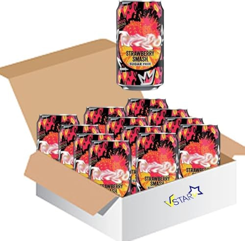 Tanngo Strawberry Smash Sugar Free Can 330ml – Bold & Refreshing Strawberry Flavour Fizzy Drink (6 x Cans)
