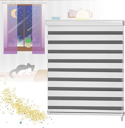 Verdunkelungsrollo Thermo Rollo Einfach zu Installieren für Zuhause, Büro, Küche, Bad, WC, 80 x 210 cm, Weiß