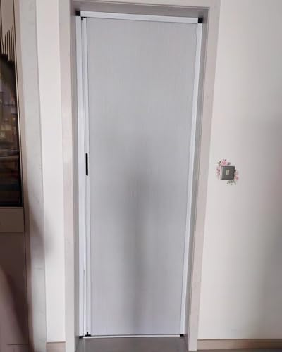 ZIMGOD Falttür Innentüren Weiße Faltschiebetür 70 75 90 95 100 110 120 cm Breit, Küche Schlafzimmer Falttüren mit Schloss, Sichtschutztür Ohne Bohren(85x200cm (33.5x78.7in))