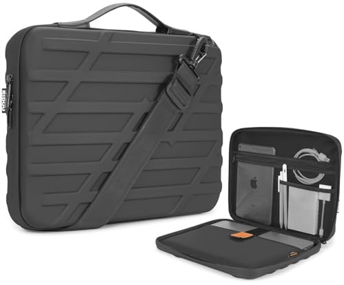NIDOO 16 wasserdichte & Stoßfeste Laptoptasche Kompatibel mit MacBook Pro 16 M4 M3 M2 / 16,3 XPS 16/16″ ThinkBook 16 Gen 8/16 Dell 16 Plus, Eva Tasche Umhängetasche für 16 Latitude 7650 /ThinkPad