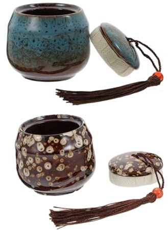 Healifty Tarros para Velas de Cerámica, 2 Unidades, Recipientes Sellados para Hacer Velas DIY, Prácticos Hogar y Organizar