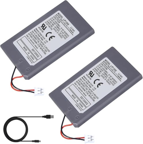 Battery for PS3 Controller, 2 x 1800 mAh 3.7 V LIP1359 Replacement Battery for PlayStation 3 PS3 Dualshock 3 Wireless Controller CECHZC2E CECHZC2U with Cable