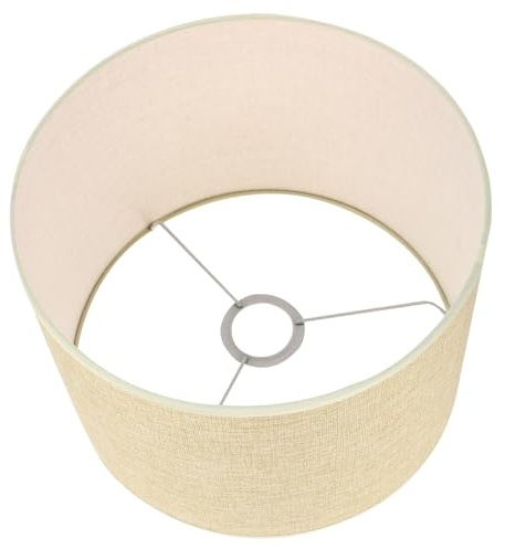 Lurrose Zylindrischer Leinen Lampenschirm Beige 28cm Durchmesser Lichtstreuend für Nachttischlampe und Leselampe im Haushalt