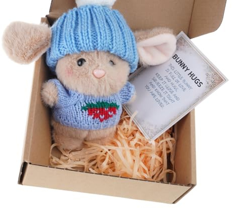ljhnba Hübsche mit Plüschkaninchen, handgefertigte emotionale Unterstützung für Familientreffen und Feiern, mit Osterhasen aus Plüsch