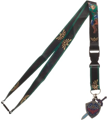 La leyenda de Zelda Lanyard con blindaje de goma 3D Llavero y claro titular de ID.