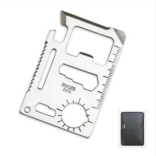 Taktische Mini-Messer-Karte Lebensrettende Multifunktions-Tool Card Outdoor Survival - Multifunktions-Überlebens-Tool Flaschenöffner-Karte Edelstahl - 1PCs für Camping und Wildnis Überleben