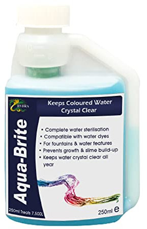 HYDRA Aqua-Brite 250ml treats UpTo 7500 litres Dyed Water Clean in Fountains and Water Features