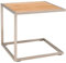 OUTLIV. Balkon Tisch Pasadena, Beistelltisch, Edelstahl, Teak, Rechteckig, Witterungsbeständig, Perfekt für Outdoor-Bereiche, Teak Natur, 45x50x45 cm