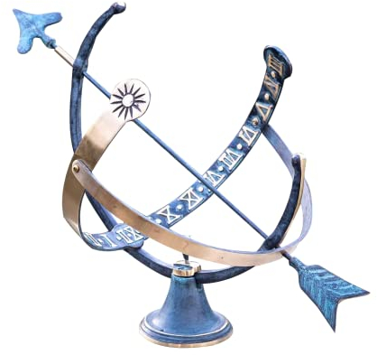 IDYL Outdoor Zeitmesser aus Bronze Sonnenuhr - hochwertig und auffällig | 0029 | Maße: 35 x 45 x 30 cm