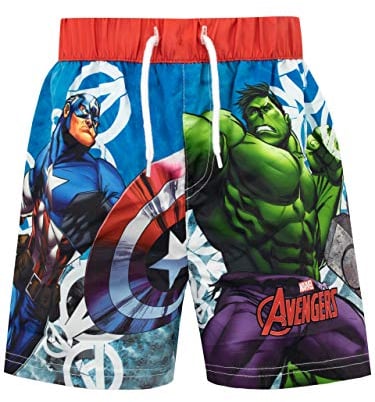 Marvel Avengers Swim Shorts | Iron Man and Hulk Boys Swimming Trunks | Boys' Swim Shorts & Trunks | Age 6 to 7 Years Multicoloured