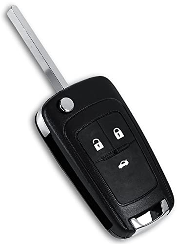 EVGATSAUTO Porte-clés à 3 Boutons, Coque de clé à 3 Boutons, Étui à télécommande Pliable à 3 Boutons pour Porte-clés Compatible avec Zafira Astra Insignia