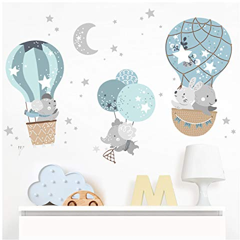 Little Deco Wandtattoo Kinderzimmer Tiere Heißluftballon Wandsticker Deko DL510-2