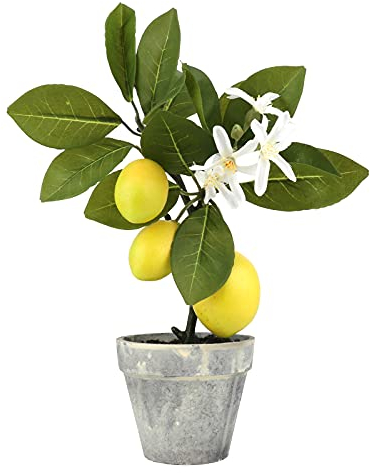 NZXVSE Künstliche Zitronenbaum-Pflanzen, 30 cm, getopfter Zitronenbaum, Simulation, Zitronenbaum, Bonsai, künstliche Pflanze, Baum, Schreibtischdekoration für Zuhause und Büro, Tisch