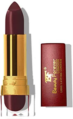 Beauty Forever Long Lasting Cream Lipstick, Glossy & Moisturising Lip Formula, Vitamin C & E Enriched, Hydrating Feature, High Impact Lip Colour, Available In 24 Shades (Black Currant (LL106))