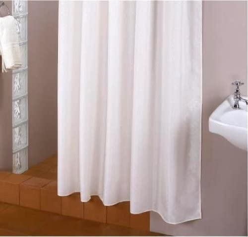 probath Rideau de douche textile avec anneaux Blanc 240 x 230 cm