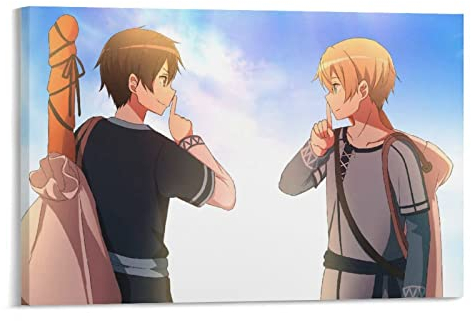 SAO Sword Art Online Anime Poster Brother Bild Druck Wandkunst Poster Malerei Leinwand Poster Kunstwerke Geschenkidee Zimmer Ästhetik 30 x 45 cm