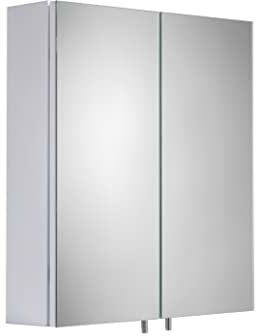 Croydex Bathroom Medicine Cabinet, White Steel, 670x400x119mm with easy hanging system