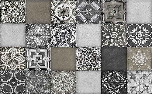 Cuadros Lifestyle Küchen Spritzschutz,Fliesenmuster' 80x50 cm | Küchenrückwand | Alu-DiBond | Fliesenschutz für den Herd und Spüle | Küche | Küchenfliesen | Fliesenspiegel | Rückwand