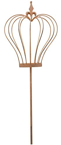 matches21 Gartenstecker Krone Metall Rostoptik Spieß Blumenbeet Gartendeko Deko rostfarben braun 1 STK 22,5x14,5x107 cm