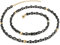 Daesar Schwarz Gold Kette 64CM ohne Anhänger Herren, Bohnenkette 5MM Breit Halskette Edelstahl Schwarz Gold für Charms