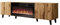 Mirjan24 TV Lowboard Vailbo 180 mit Elektrischem Kamin, Fernsehschrank, Fernsehtisch, Unterschrank, Realistische LED-Flamme, Mit Deko-Kristallen, Board, Schrank, TV-Bank (Eiche Wotan)