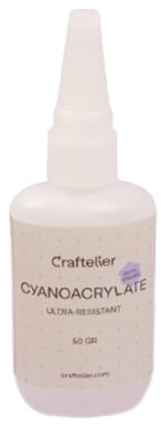 Craftelier - Colle Cyanoacrylate pour Multi-Matériaux | Sèche Rapidement et Transparente | Idéale pour les Surfaces Difficiles Grâce à la Buse de Précision | Quantité 50 gr.