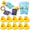 12 Sets Kreuzfahrt Ente Tag Kits, 12Stk Lustig Gummienten für Kreuzfahrtschiffe 12Stk Cruise Tags mit Gummibändern Gummi Enten für Baden Kreuzfahrten für Kinder Studenten Partys Ducking-Spiele