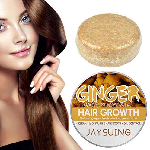 Lot de 4 shampoings pour la croissance des cheveux, après-shampoing au gingembre, repousse des cheveux, barre de shampoing anti-chute des cheveux, favorise des cheveux plus épais et plus volumineux