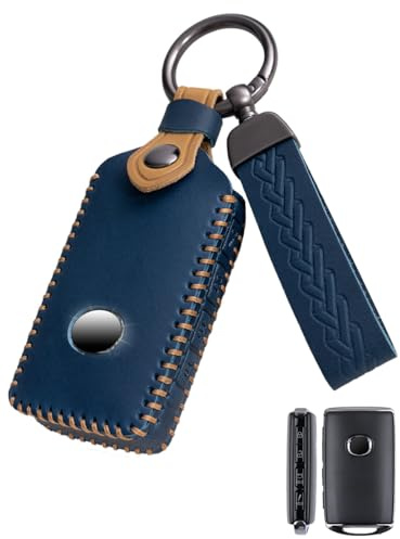 YINEOR Schutzhülle für Mazda-Schlüsselanhänger, Leder, Autoschlüssel-Schutz, Schlüssel-Halter, Blau, 1.7 x 5.5 x 0.65 inches