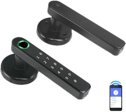 Smart Door Lock Compatible Wood Stainless Steel Steel Brass Aluminum Glass Doors. Fingerprint Mortise Keyless Access Advanced Digital Electronic Solution Enhanced Security and Convenience.