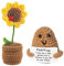 Meanju 2 Stück Positive Potato,Kreative Strickwolle Kartoffel Puppe,Pocket Hug Positive Sonnenblume,Kreative Plush Plushie,Mutmacher Geschenk,Mutmacher Kartoffel Pocket Hug Geburtstagsgeschenk