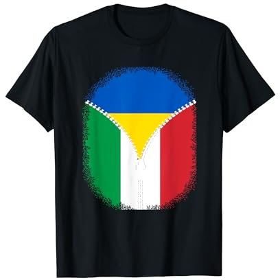 Ucraina Italia Bandiera Ucraina Italiano Cerniera Maglietta