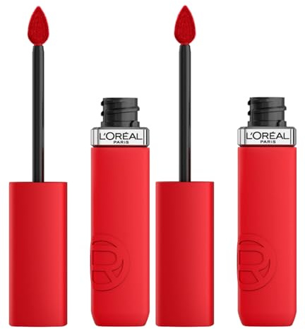 L'Oréal Paris Infaillible Matte Resistance Flüssiger Lippenstift mit hydratisierendem, mattem Finish und samtigem Effekt mit Hyaluronsäure Farbe 425 Afterwork Drink(s) - 2 Kosmetikartikel