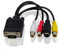 HaoYiShang VGA to Video 3 RCA TV AV Converter Cable Black/Convert VGA/SVGA Super VGA to S-Video/RCA AV Signal/D - Sub 15 Pin Male to S-Video Mini din 4 Pin Female and RCA Jack