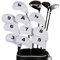 10 Stück Schlägerkopfhüllen für Eisen Schlägerhauben Golf Langer Hals Schützen Golfschläger mit Anzahl Print (Weiß)