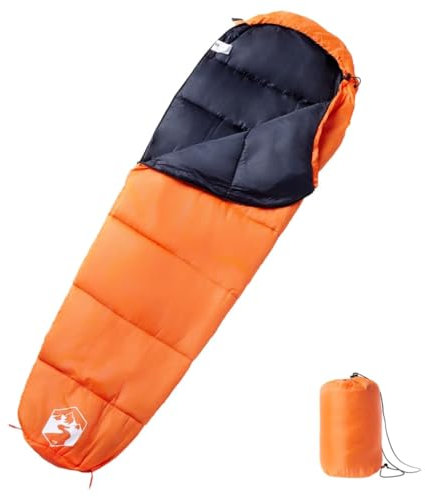 vidaXL Mumienschlafsack, Schlafsack für Erwachsene, Leichtschlafsack für Camping Trekking Reisen Outdoor, Deckenschlafsack für 3 Jahreszeiten