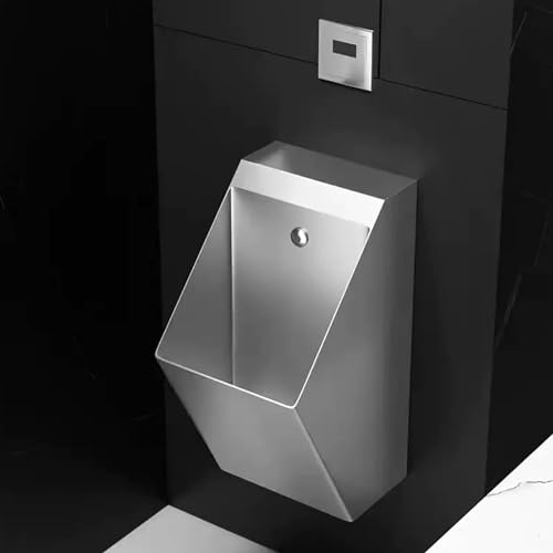 Snaweo Sensor Urinal Zur Wandmontage, Urinal Aus Edelstahl 304, Männliche Sanitärkeramik, Kommerzielle Spülurinale, for Badezimmer, Hotels, Einkaufszentren(Color:Primary Color)