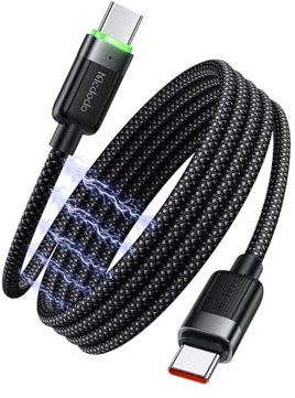 mcdodo Magnetisches USB C Kabel 60W LED Nylonspirale Typ-C-Schnellladekabel kompatibel mit iPhone 15 Galaxy S24 S23 MacBook Air M2 iPad Pro 12.9