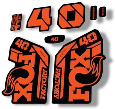 Gabel Ersatz Aufkleber kompatibel für Fox 40 2021 Serie Orange (matt)
