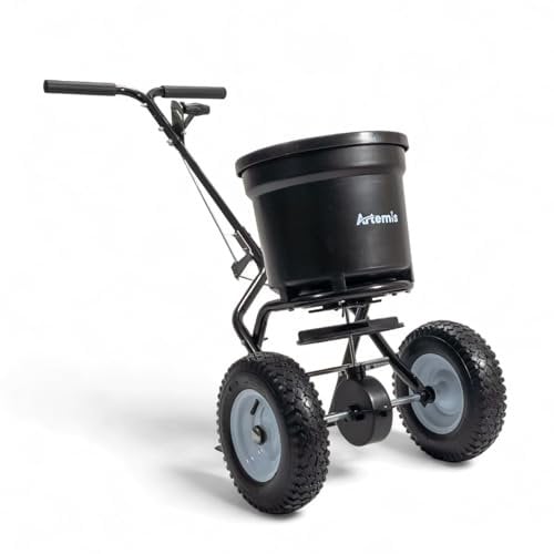 Artemis Heavy Duty Broadcast Rotary Walk Behind Spreader Salt Grit Fertiliser Seed Lawn Garden 23KG