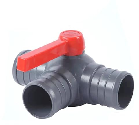 PVC-Ventil Kugelhahn, Tropfbewässerungsband Gleicher T-Stück-Kugelhahnanschluss PVC-Material Verdicken Langlebige Marke Mikro-Sprüh-Tropfarmaturen, for Gartenwasseranschlüsse(3inch)