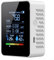 Besttoolifes 5 in 1 Environmental Monitor, 4-color LED Lights Carbon Dioxide Detector, Formaldehyde TVOC Temp Humidity, for Accurate Indoor and HCHO Detection, Indoor Air Quality Monitor