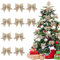 Hyran 10 Stück Schleifen Weihnachtsbaum, Glitzer Weihnachtsschleifen, Rote Schleifen Weihnachten, Geschenkschleifen, Weihnachtsbaum Deko (Champagner)