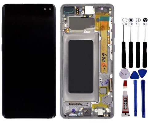 KOMI - Ecran pour Samsung Galaxy S10 G973 Châssis Vitre Tactile - Noir